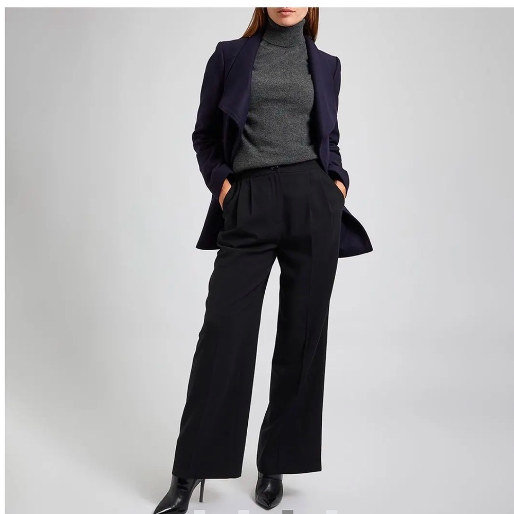 NWT Ted Baker Rytaa Short Wool Wrap Coat- Dark Navy- size 6 - Picture 4 of 10